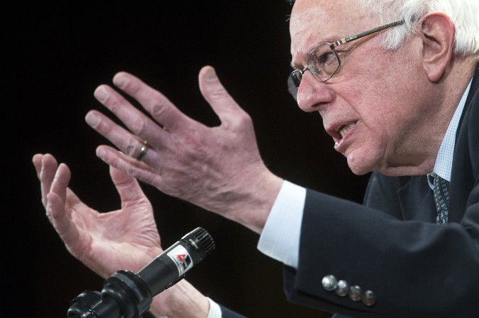 Democratic presidential candidate Sen. Bernie Sanders I-Vt. speaks during a campaign stop at the Claremont Opera House Tuesday Feb. 2 2016 in Claremont N.H