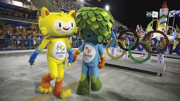 The 2016 Olympics mascots during carnival in Rio last week