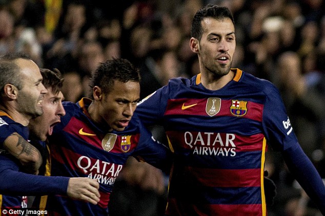 Barcelona stars Neymar and Sergio Busquets are targets for Manchester City
