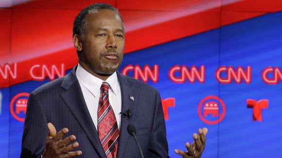 Ben Carson speaks during a Republican presidential debate in Houston on Feb. 25 2016