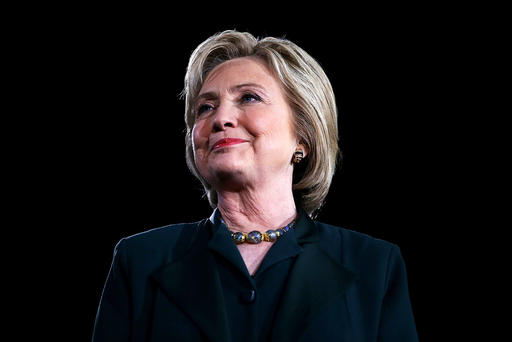 Democratic presidential candidate former Secretary of State Hillary Clinton looks on during a'Get Out The Caucus at the Clark County Government Center on Feb. 19 2016 in Las Vegas Nev