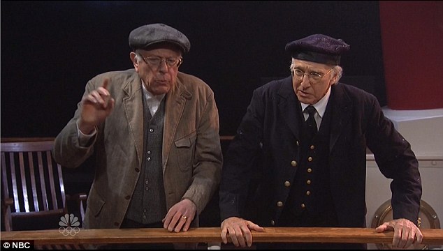 Bernie Sanders and Larry David on'Saturday Night Live.                                   Credit NBC