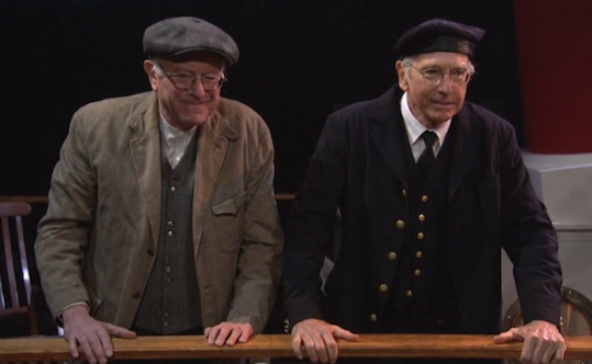 Bernie Sanders left and Larry David acting together in a “Saturday Night Live” sketch Feb. 6 2016