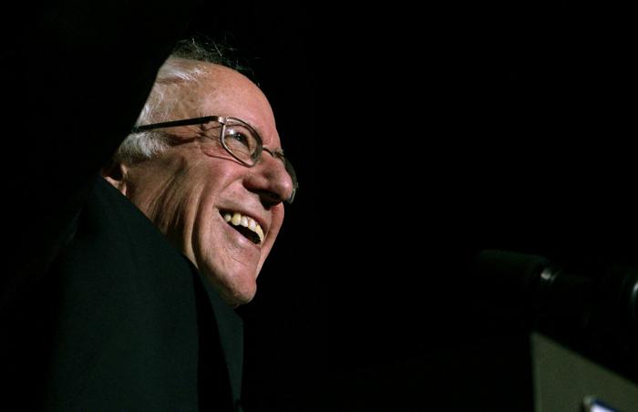 Bernie Sanders speaks at a campaign rally Tuesday in Keene New Hampshire