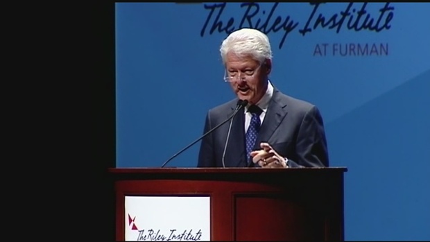 Bill Clinton gets applause laughter during Upstate speech