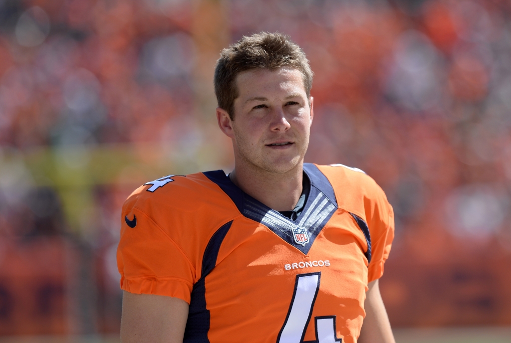 Sep 14 2014 Denver CO USA Denver Broncos punter Britton Colquitt before the game against the Kansas City Chiefs at Sports Authority Field at Mile High. Mandatory Credit Ron Chenoy-USA TODAY Sports