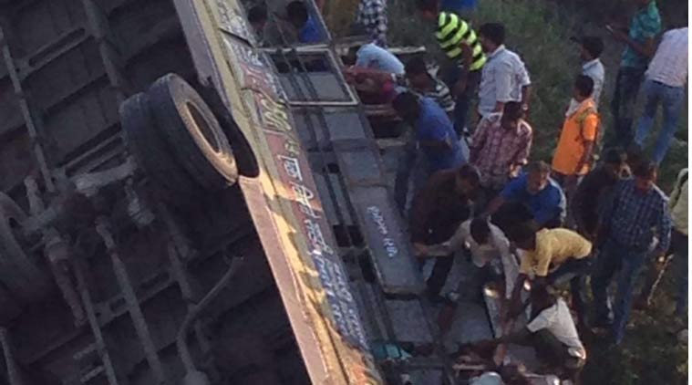 Bus falls from a river bridge in Gujarat, 20 people dead