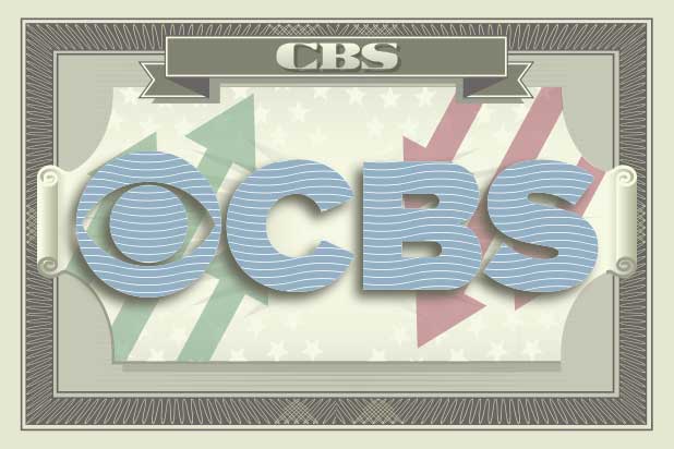 CBS&#039 logo on the iconography of a dollar bill