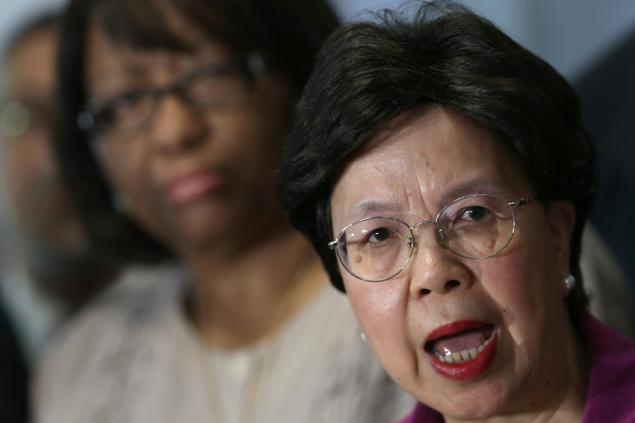 Director General of the World Health Organization Margaret Chan speaks to the press before a meeting on the Zika virus at the National Center for Risk Management and Disaster in Brasilia Brazil Tuesday