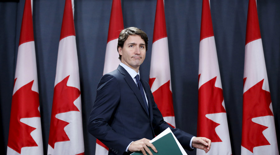 Canada's Prime Minister Justin Trudeau arrives at a news conference in Ottawa Canada