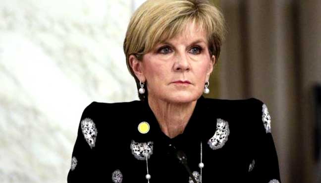 Julie Bishop is in China to confront Beijing about its 'plans to militarise' islands in the South China Sea