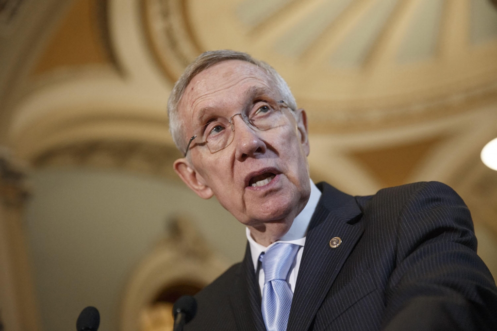 Senate minority leader Harry Reid shown here in 2014 says he will not endorse either Hillary Clinton or Bernie Sanders ahead of this Saturday's Democratic caucuses in his state