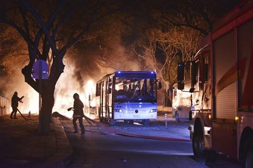 The Latest: Governor: At least 5 killed in Ankara blast