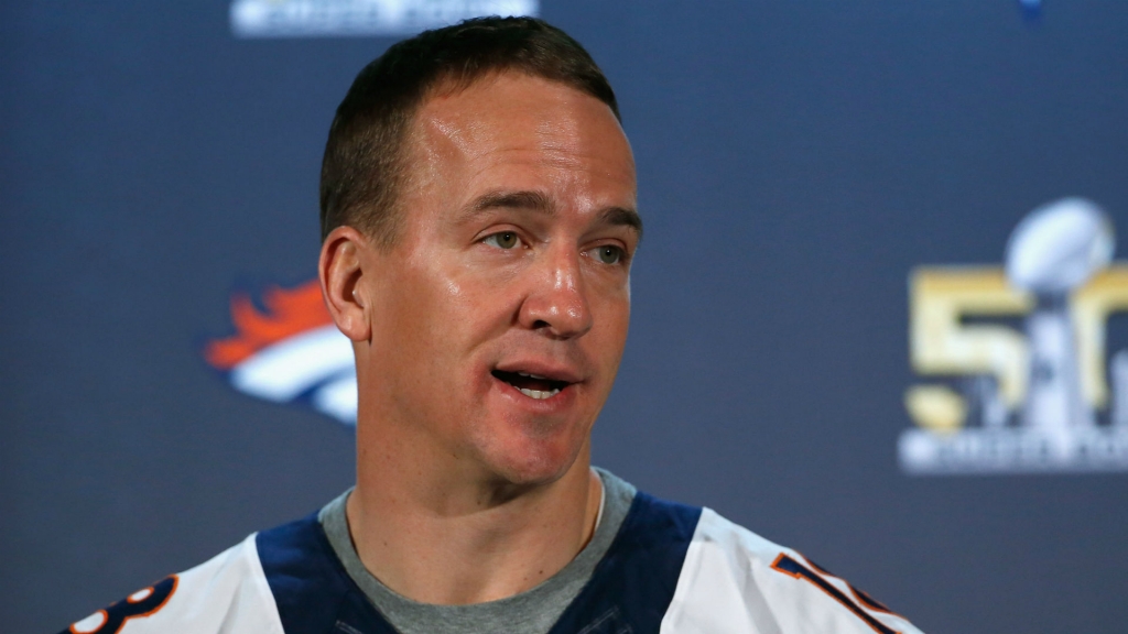 Denver Broncos quarterback Peyton Manning throws during practice