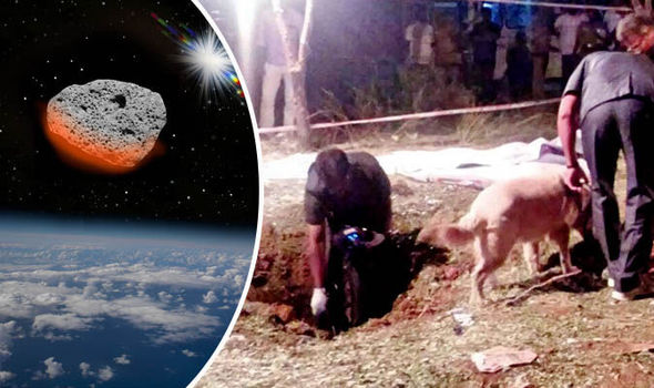 EPSThe meteorite crashed into the earth outside a college in India