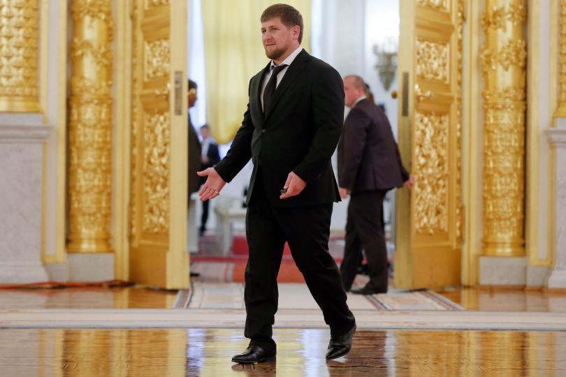 Chechen Leader Ramzan Kadyrov walks inside the Kremlin