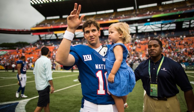 Eli Manning of the New York Giants was the first pick by Team Rice