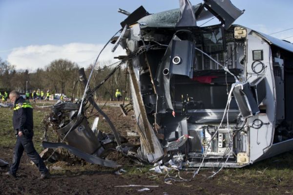 Emergency services look for evidence at the wreck