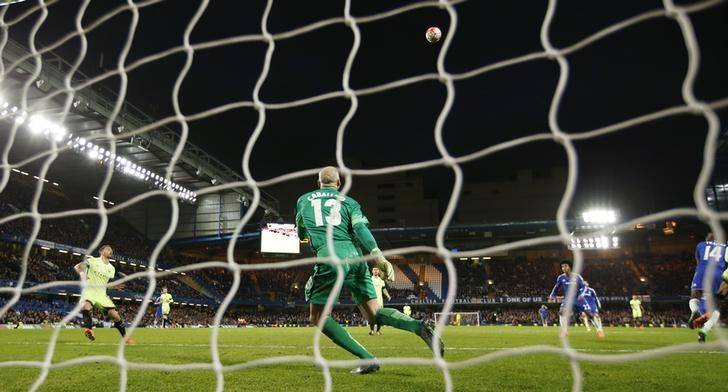 Football Soccer- Chelsea v Manchester City- FA Cup Fifth Round- Stamford Bridge- 21/2/16. Bertrand Traore scores the fifth goal for Chelsea. Action Images via Reuters  John Sibley. Livepic