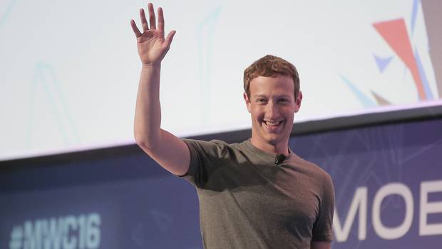 Facebook chief executive Mark Zuckerberg at the Mobile World Congress wireless show in Barcelona