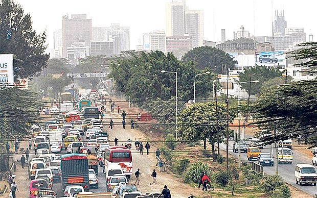 Familiar sight negotiating a traffic jam in central Nairobi