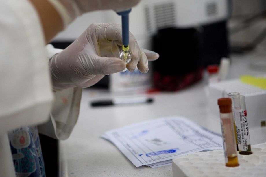 A blood samples from pregnant women are analyzed for the presence of the Zika virus at Guatemalan Social Security maternity hospital in Guatemala City Tuesday Feb. 2 2016. According to Guatemalan health authorities the country does not have any confi