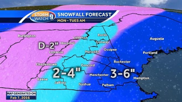 Snow could begin arriving late Monday night