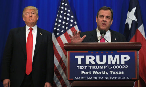 Christie shows his support for Trump