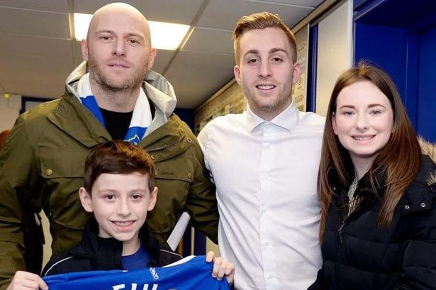 George Shaw with dad Dave sister Olivia and Gerard Deulofeu