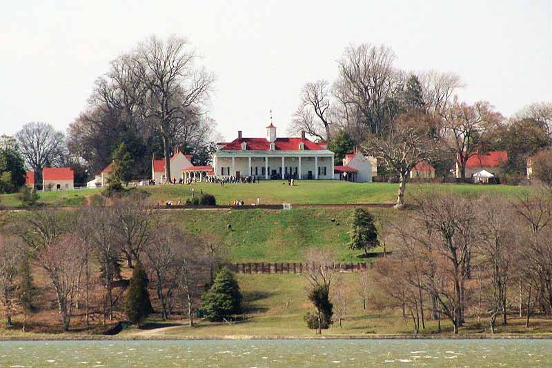 George Washington's Mount Vernon as seen from the Potomac River