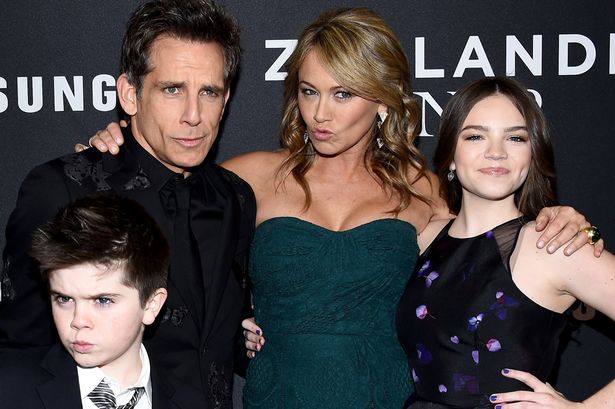 Quinlin Stiller Ben Stiller Christine Taylor and Ella Stiller