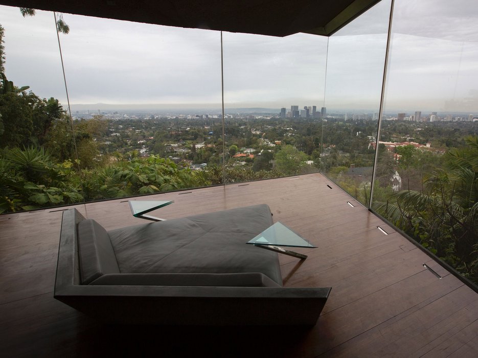 GettyOne of the built-in couches overlooks the L.A. skyline