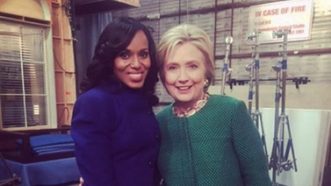 Hillary Clinton visits 'Scandal' set