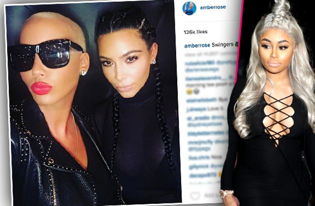 Amber Rose Kanye West Feud Parties Kim Kardashian Blac Chyna