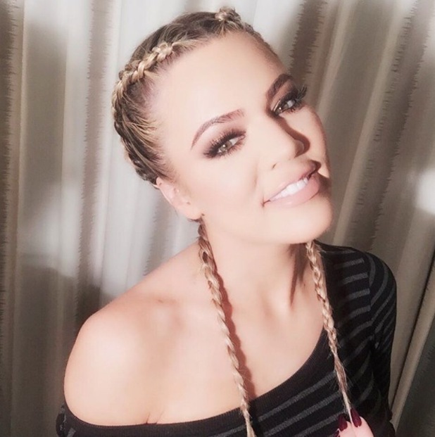 Keeping Up With The Kardashians star Khloe Kardashian takes to Instaram to debut her new braided hairstyle 1st February 216