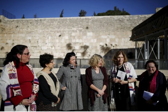 Members of activist group'Women of the Wall speak to the media following the Israeli government's approval to create a mixed-sex prayer plaza near Jerusalem's Western Wall