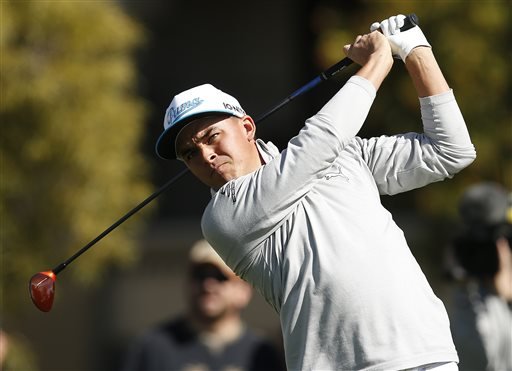 Rickie Fowler tees off on the fifth hole during the first round of the Phoenix Open golf tournament Thursday Feb. 4 2016 in Scottsdale Ariz