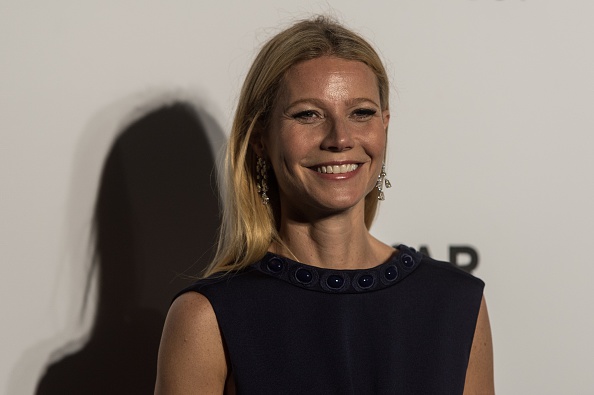 Actress Gwyneth Paltrow poses on the red carpet during the 2015 amfAR Hong Kong gala at Shaw Studios in Hong Kong