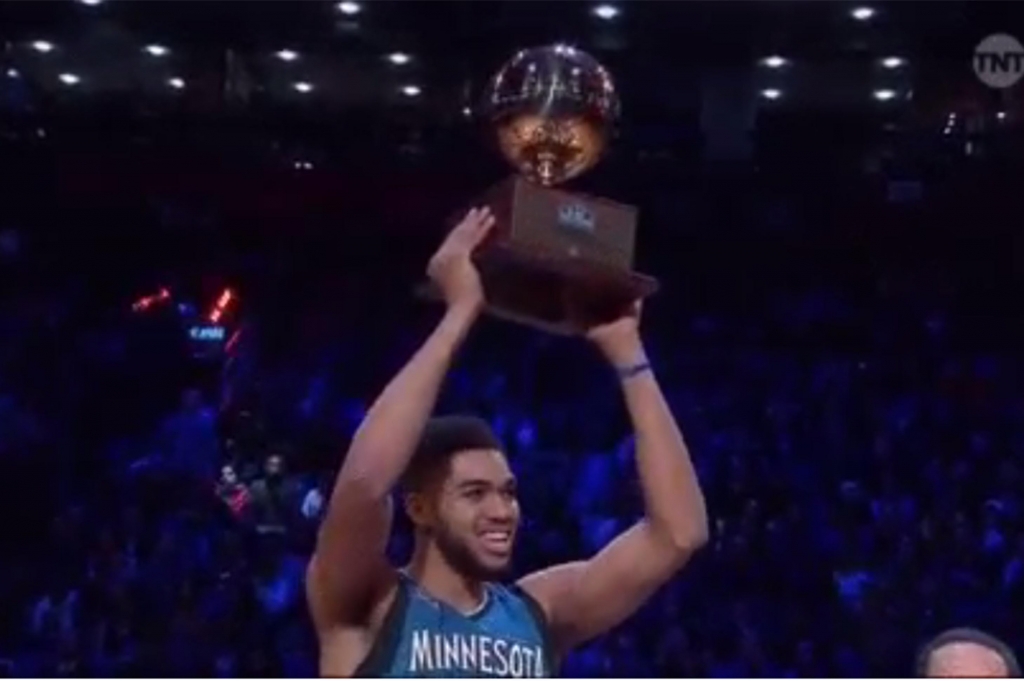 Karl-Anthony Towns beat Isaiah Thomas in a 3-point shootout to win Skills Challenge