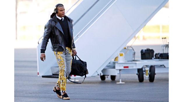 Twitter Is Freaking Out Over Cam Newton's Tight and Bright Pants