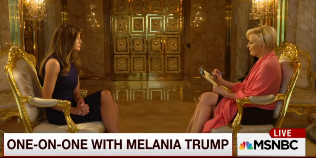 MSNBC  screenshotMelania Trump left is interviewed by Mika Brzezinski