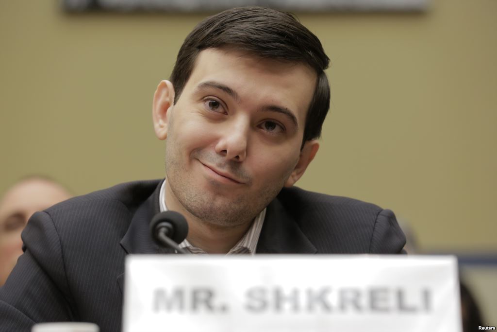 Martin Shkreli smiles during a House hearing on Capitol Hill in Washingt