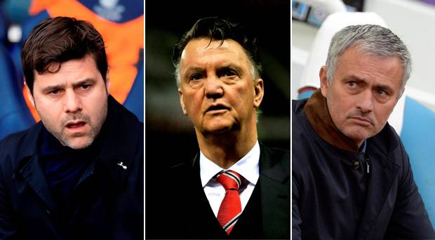 Mauricio Pochettino Louis van Gaal and Jose Mourinho