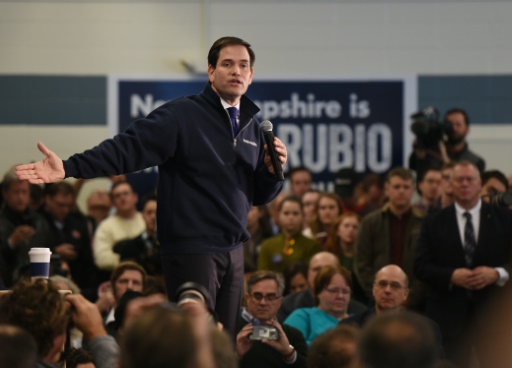 AFP  Don Emmert
Republican presidential candidate Marco Rubio speaks at a town hall meeting