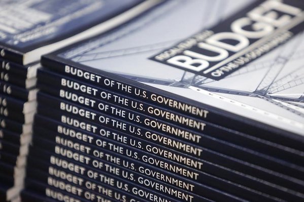 President Barack Obama´s proposed 2016 budget are displayed for sale at the Government Printing Office in Washingt