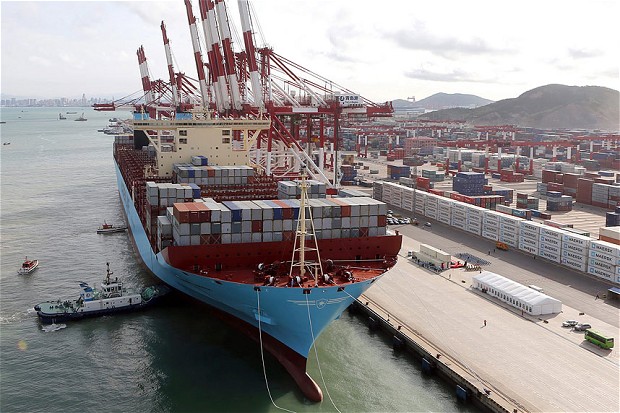 The world's biggest container vessel Mary Maersk