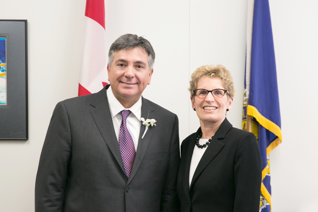 Ontario Finance Minister Charles Sousa and Premier Kathleen Wynne