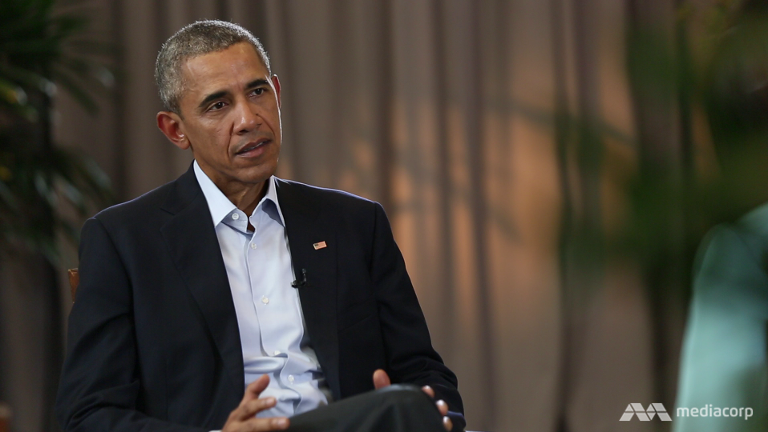 S US President Barack Obama speaking to Channel News Asia in an exclusive interview in Sunnylands on Feb 16 2016. Enlarge Capti