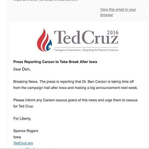 Email Cruz Campaign