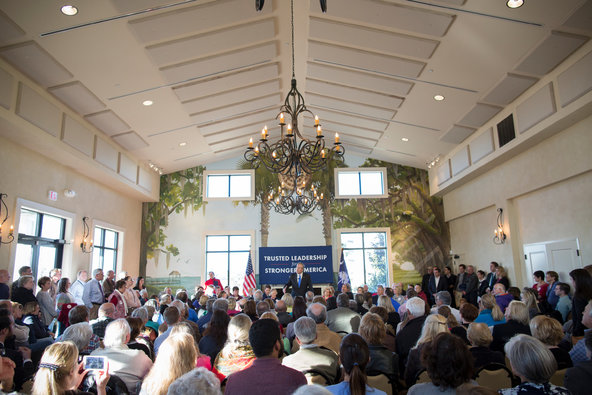 Jeb Bush campaigned Wednesday at the Mount Pleasant Memorial Waterfront Park in South Carolina